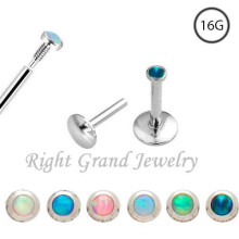 16 Gauge intern Gewinde Opal billige Lippe Ringe